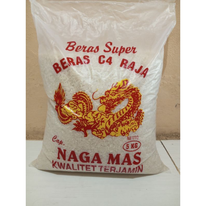 

Beras premium super naga mas kemasan isi 5kg,beras putih pulen