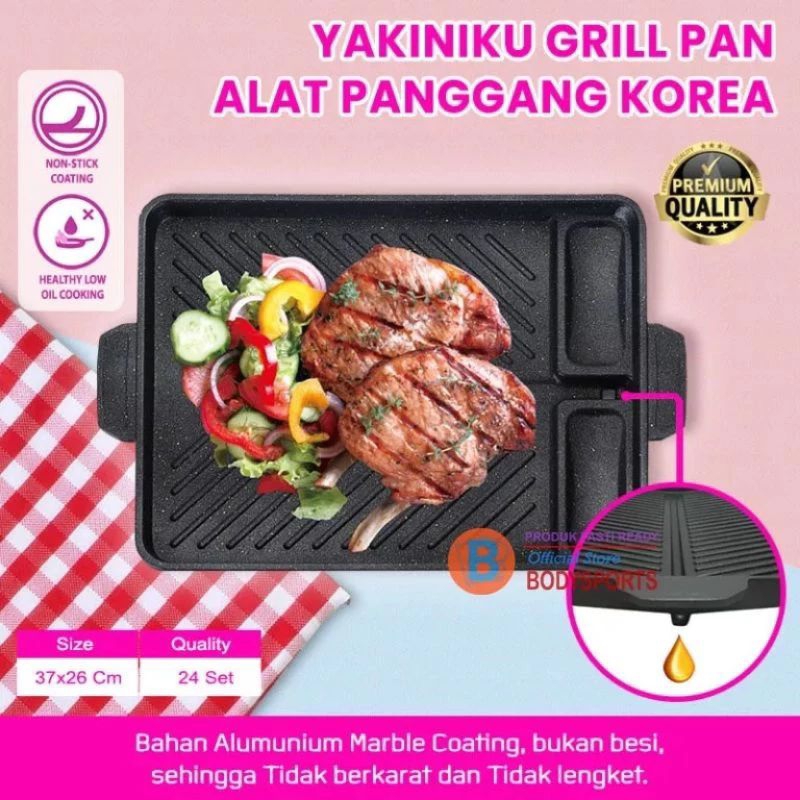 Pemanggang diatas kompor yakiniku grill pan