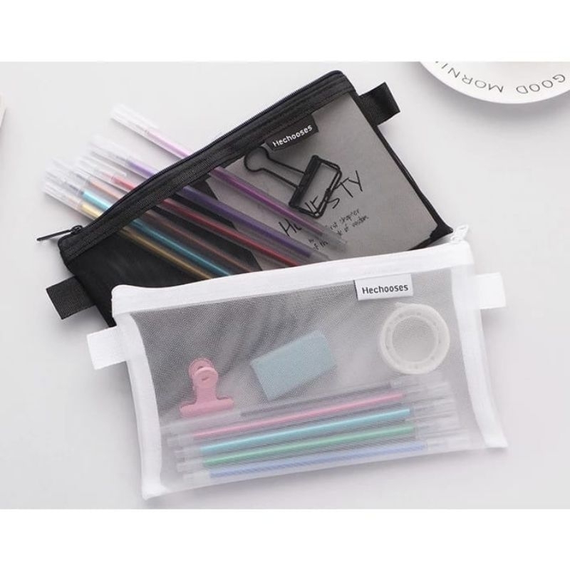 

Kotak Pensil Korea Pouch / Tempat Pensil Transparant Bening Simple Sederhana