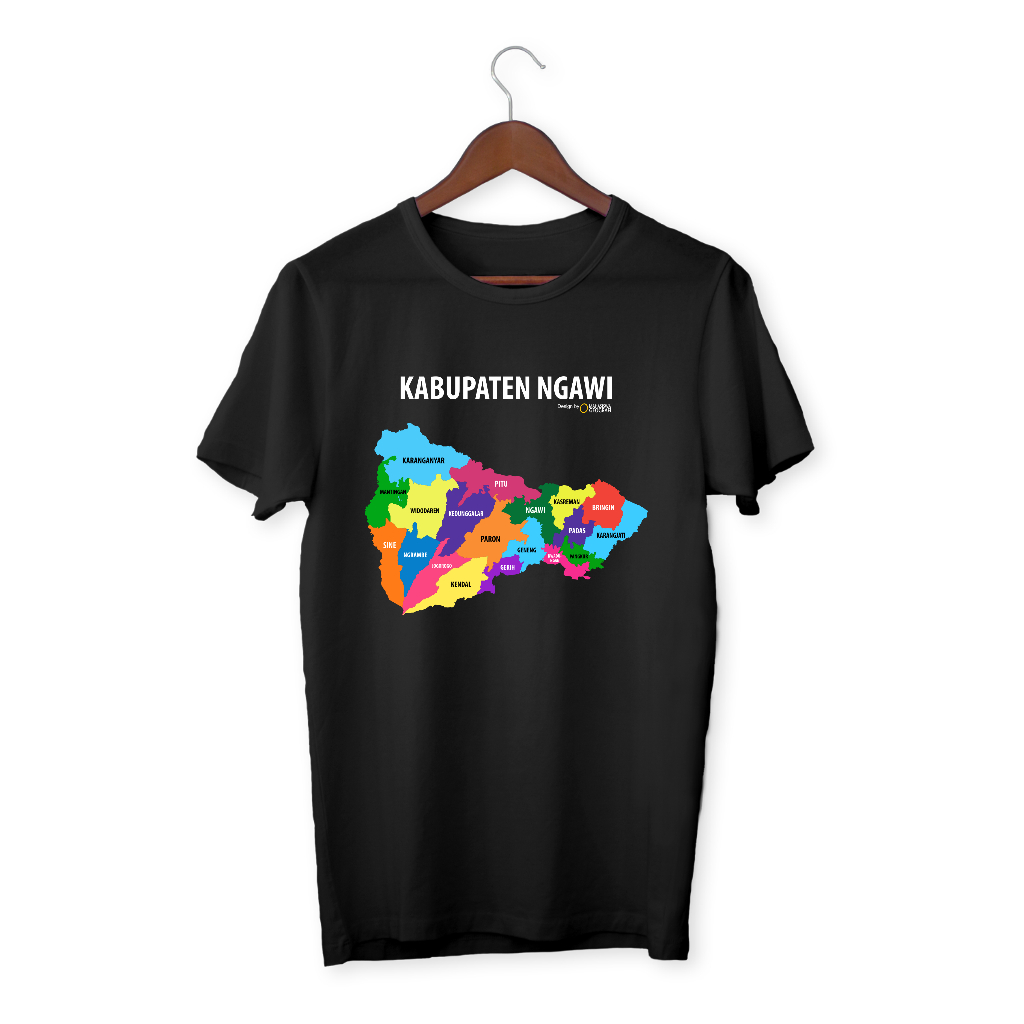 Kaos Peta Kabupaten Ngawi, Jawa Timur - Tshirt Map by Mahasiswa Geografi