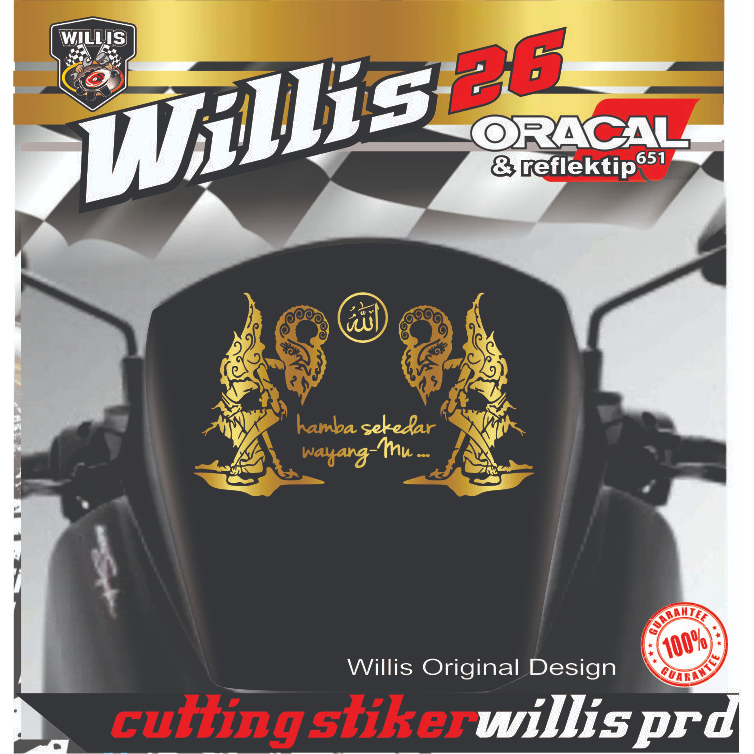 STIKER CUTTING HAMBA SEKEDAR WAYANG MU STIKER WINDSHIEL VISOR MOTOR NMAX VCX LAPTOP KACA MOBIL