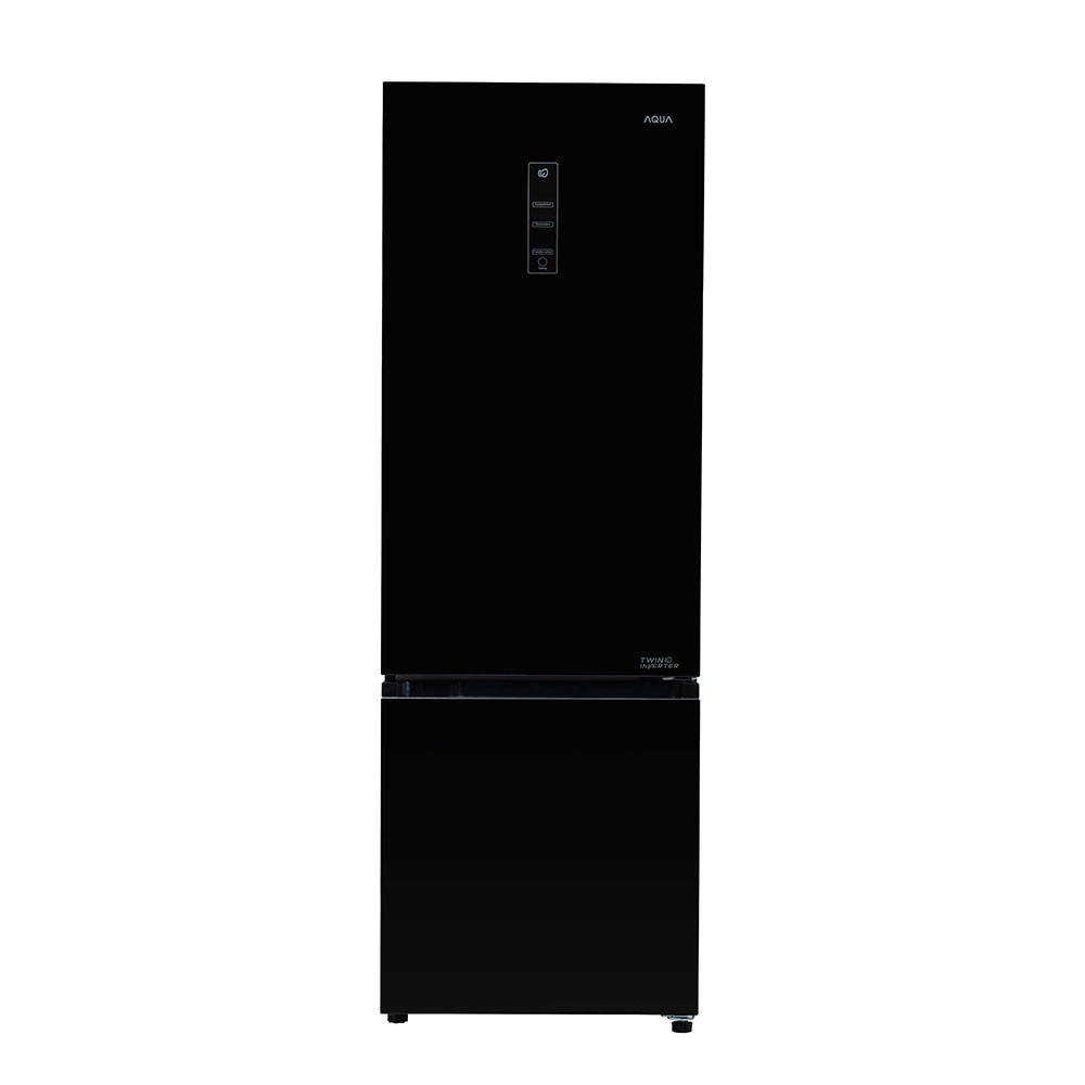 KULKAS 2 PINTU FREEZER BAWAH AQUA AQR-350RBG(BK)