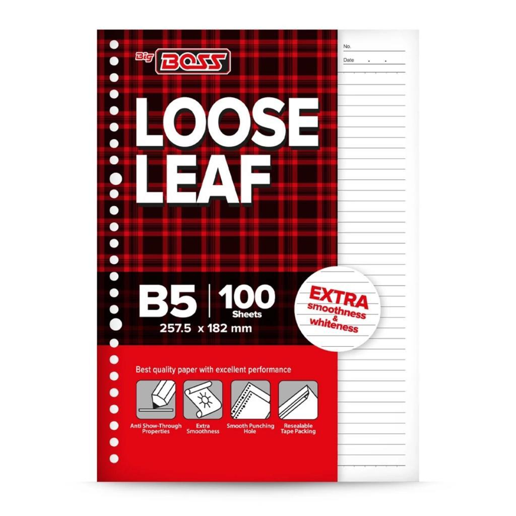 

BIG BOSS Loose Leaf B5 100 lembar Bergaris Kertas Binder