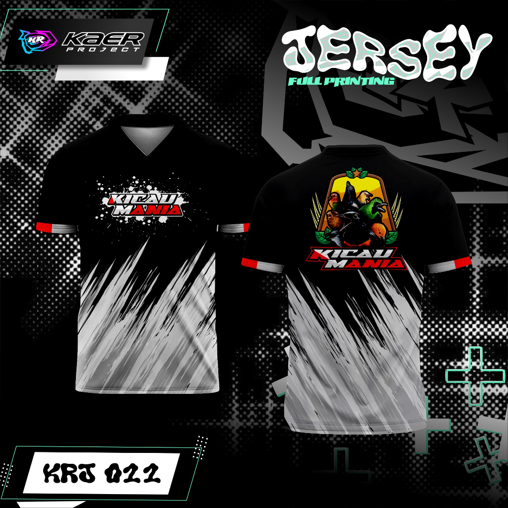 Jersey Full Printing Kicau Mania Variasi Lengan Pendek Desain Custom Baju Jersey Kacer Kicau Mania