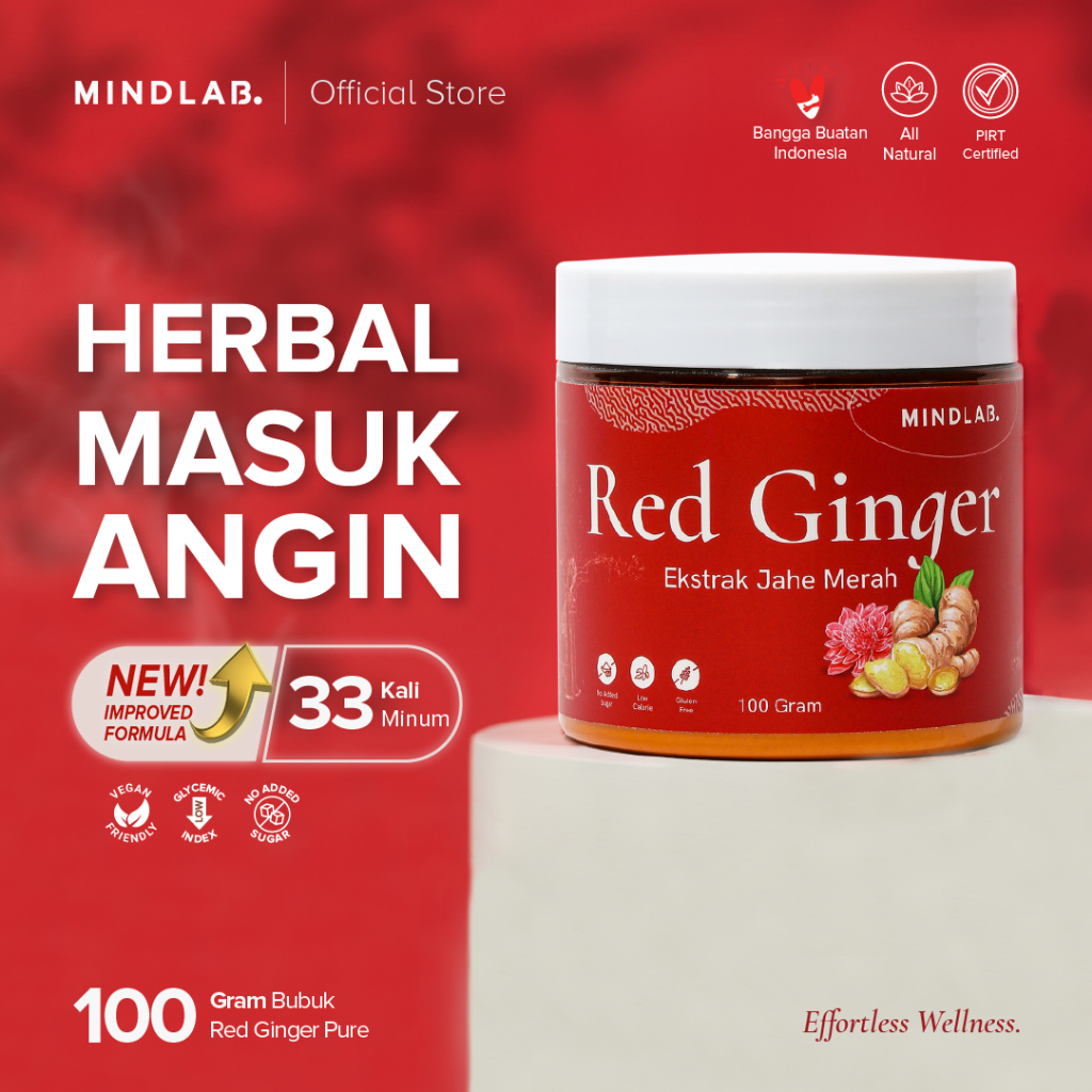 

Red Ginger Extract Powder 100 Gram / Jahe Merah Bubuk - MINDLAB - PIRT