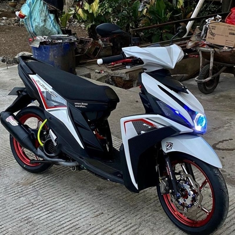 Striping lis sticker standar ORI yamaha mio m3 2020 2021 putih lis merah stiker mio m3 putih