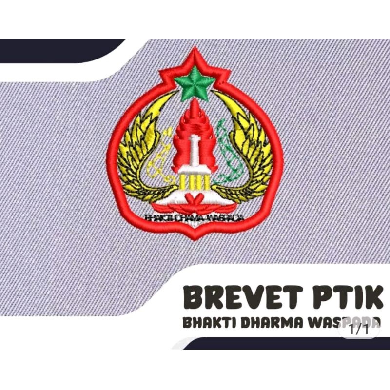 Bordir Super Timbul 3D Brevet pdl wing PTIK polri