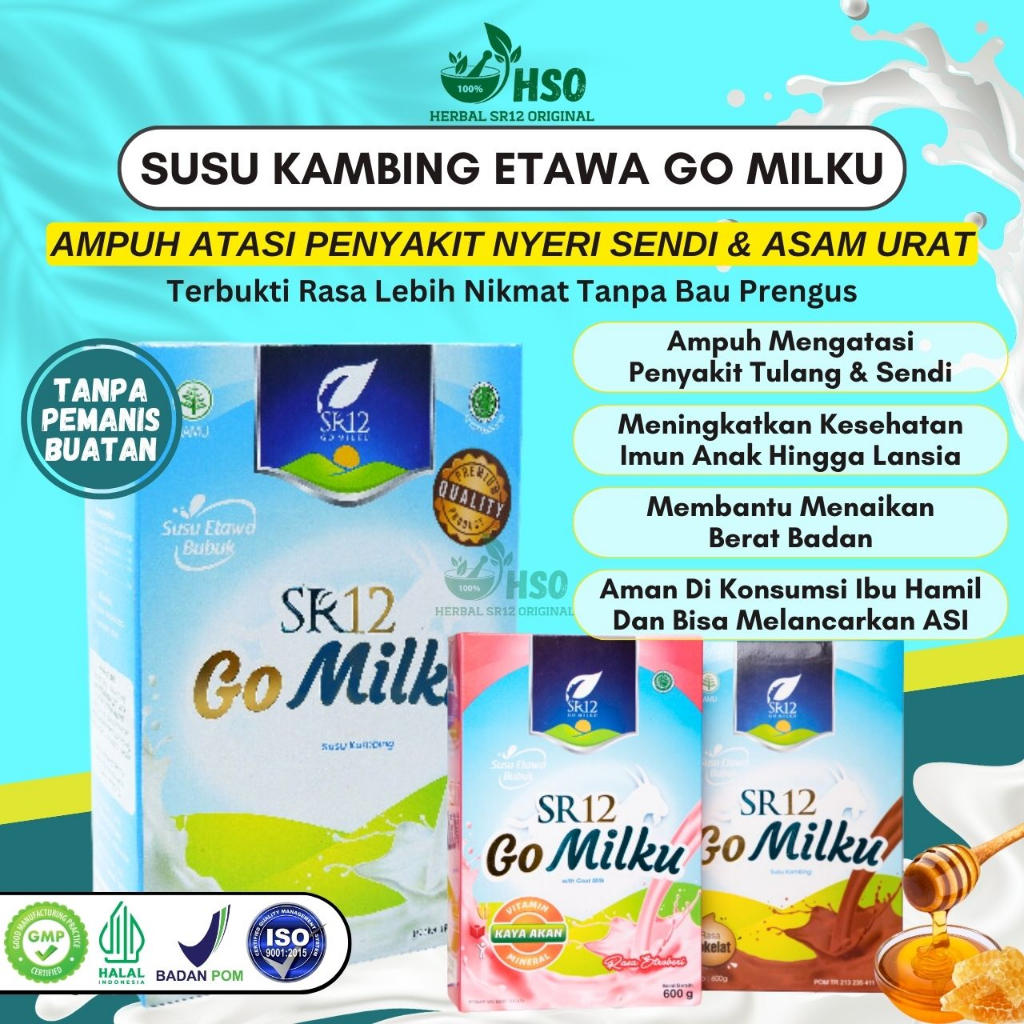 

Susu Go Milku Sr12 | Susu Kambing Etawa Premium Susu Kesehatan Tulang Dan Sendi Obat Asam Urat / Penggemuk Badan / Penambah Penaik Berat Badan Bpom