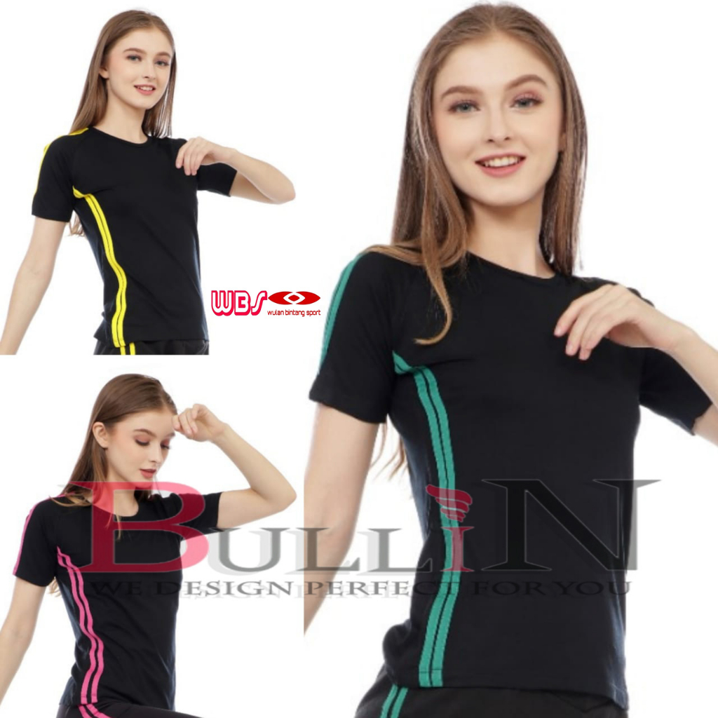 Baju Wanita Pendek Jumbo Olahraga Aerobik hitam