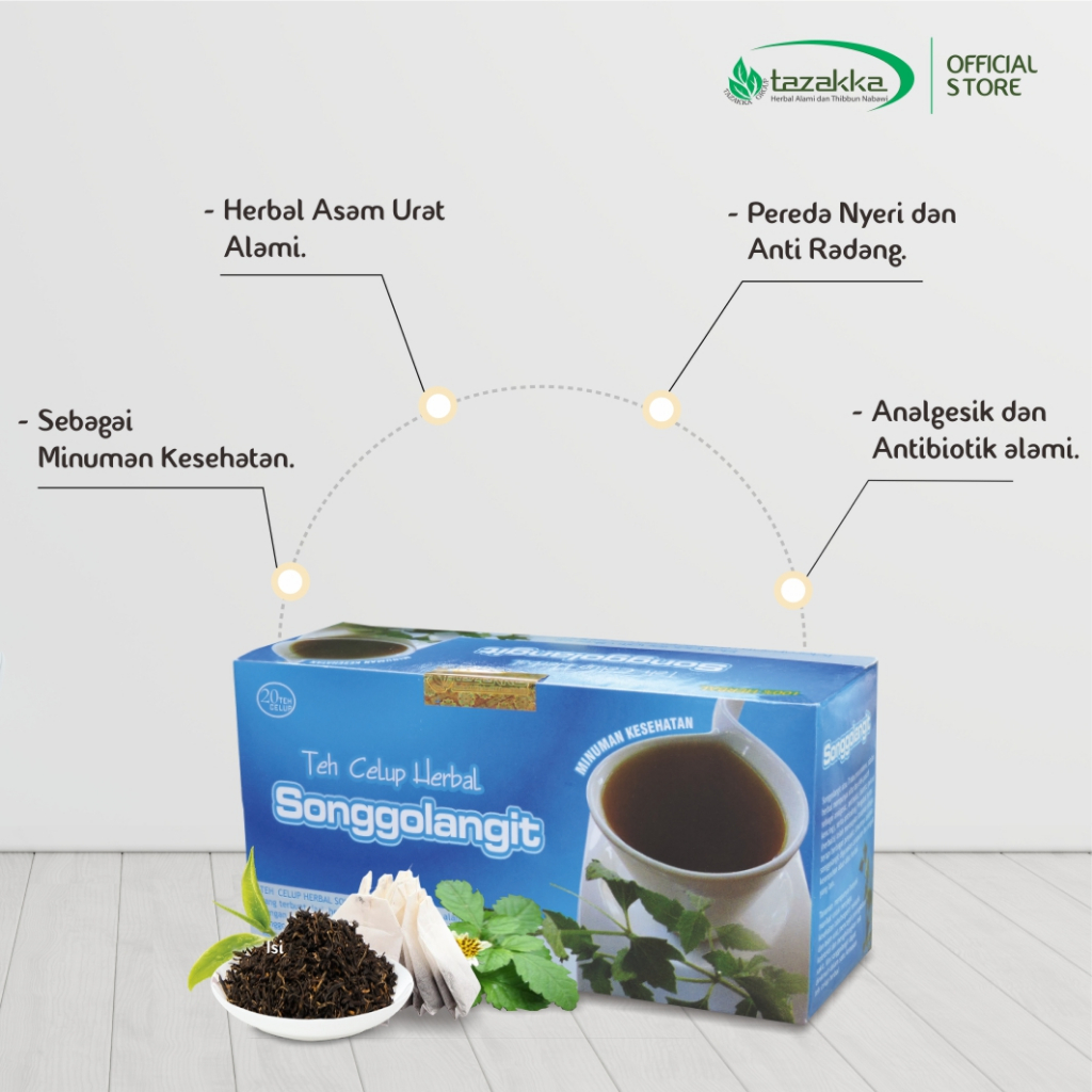 

Teh Celup Herbal Songgo Langit Minuman Kesehatan Herbal Tazakka 20 Kantong Villa Herbal