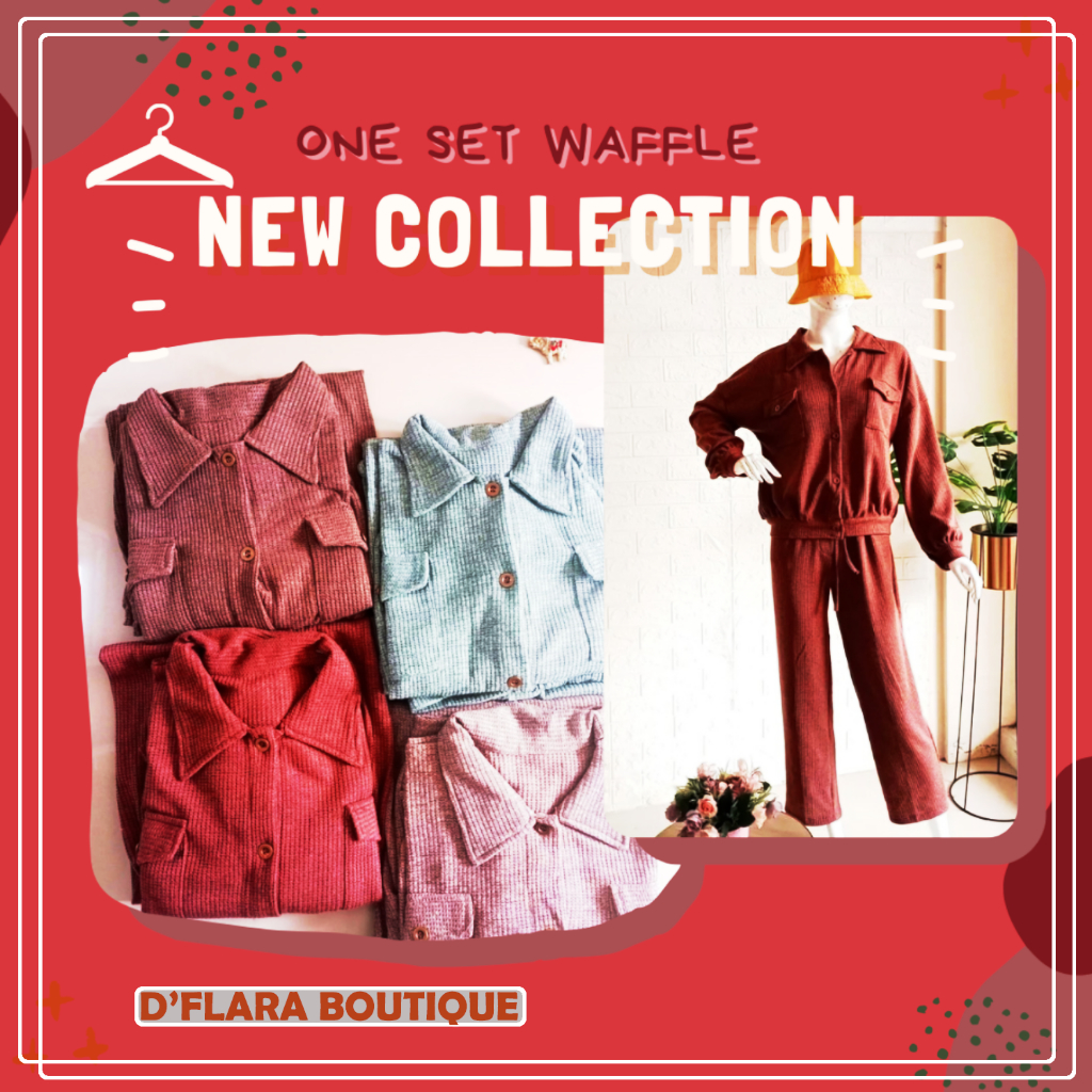 One Set Waffle Setelan