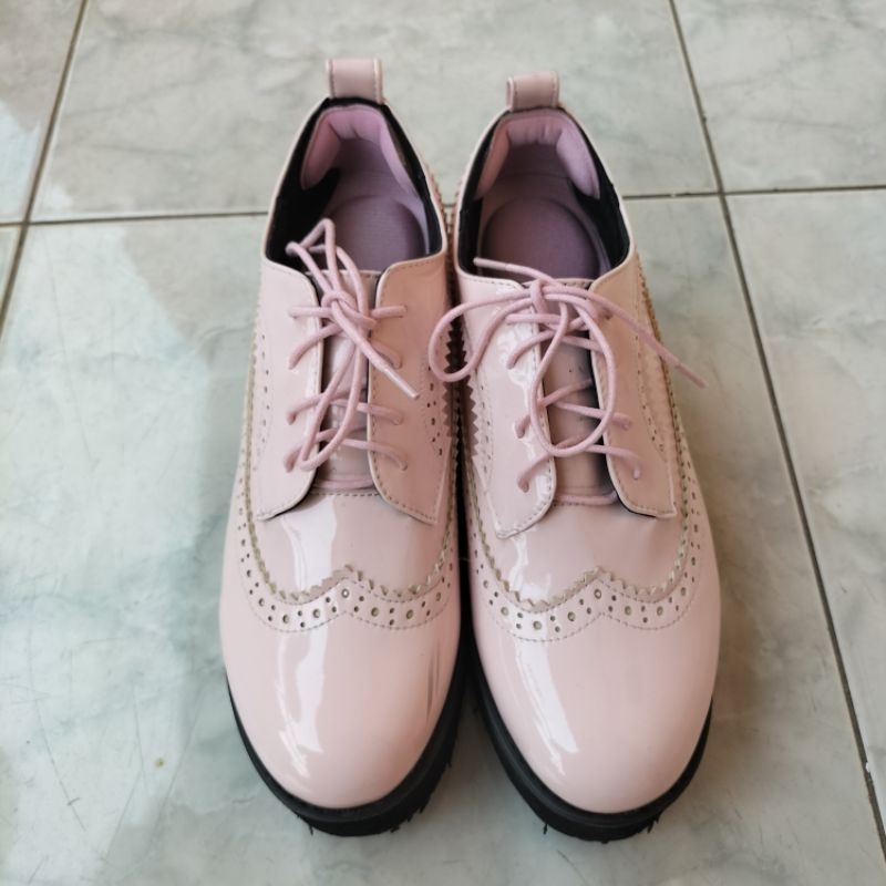 Preloved pink platform Oxford shoes sepatu size 41
