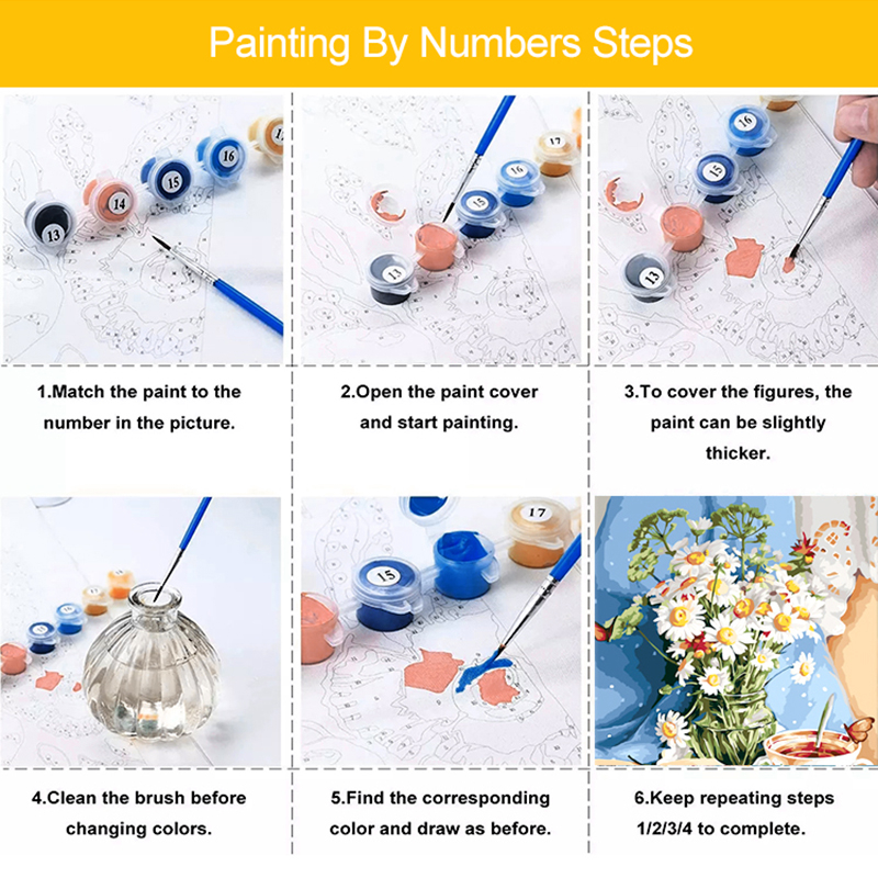 Canvas Paint By Number Painting By Numbers Kit Digital Oil Painting DIY Lukisan 20 x 20 Seri V