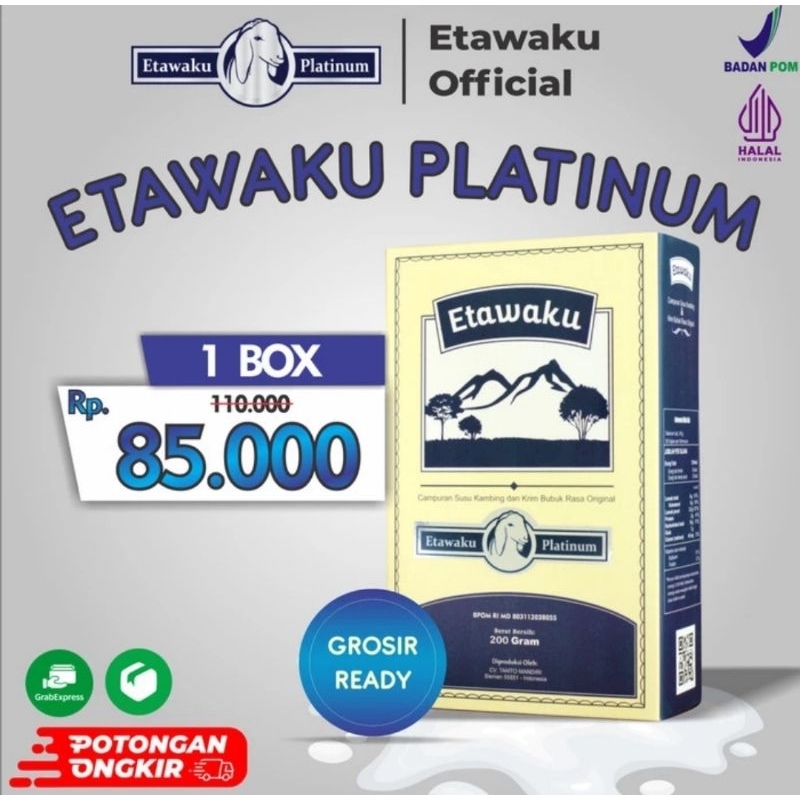 

ETAWAKU PLATINUM ( PAKET 1 BOX ) - SUSU KAMBING ETAWA ORIGINAL - MURNI TANPA PENGAWET