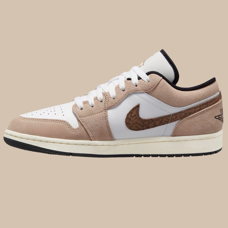 NIKE AIR JORDAN 1 LOW SE BROWN ELEPHANT HEMP BRITISH TAN WHITE ORIGINAL