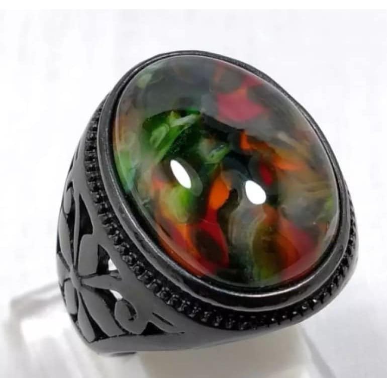 Batu Cincin Pria Panca warna garut natural super mewah HQ TERMURAH Asli 1