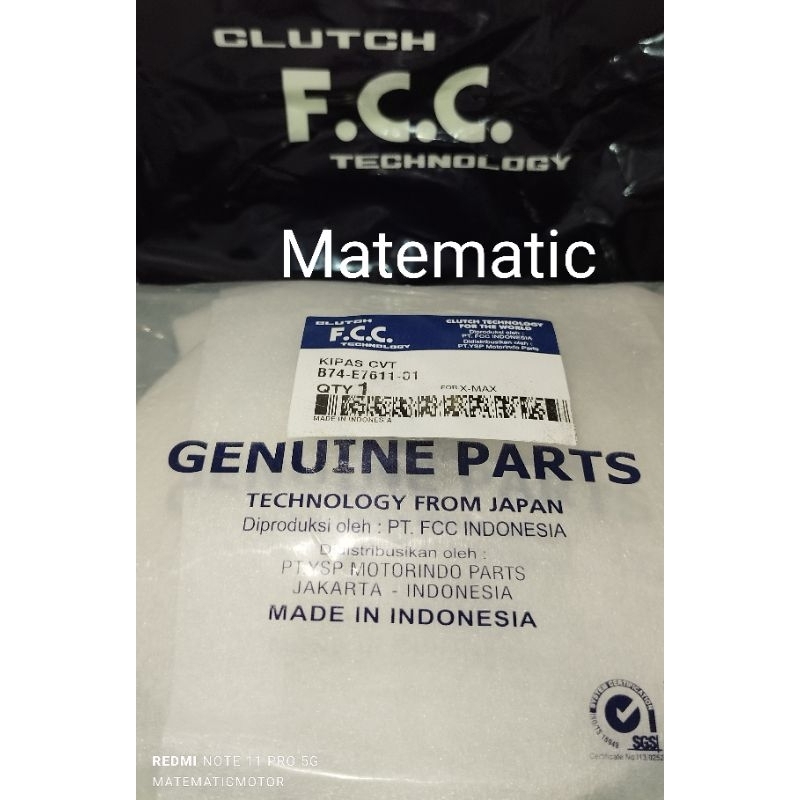 KIPAS CVT RUMAH ROLLER Yamaha XMAX original FCC GENUINE PARTS