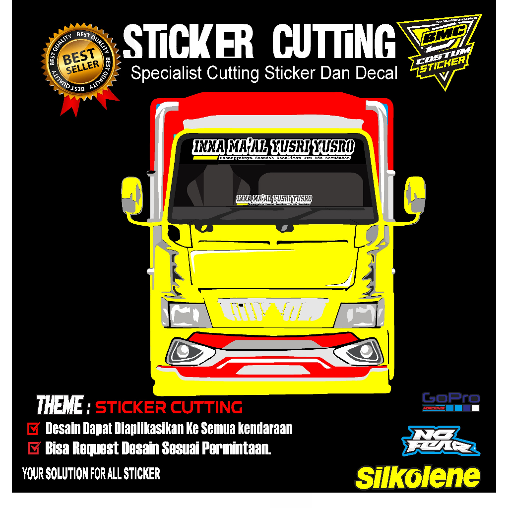STICKER CUTTING KACA DEPAN TRUCK /MOBIL/PICKUP.STIKER VARIASI KACA