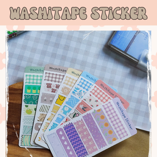 

washitape sticker | stiker motif | stiker tape motif | stiker warna pastel | stiker jurnal | stiker scrapbook