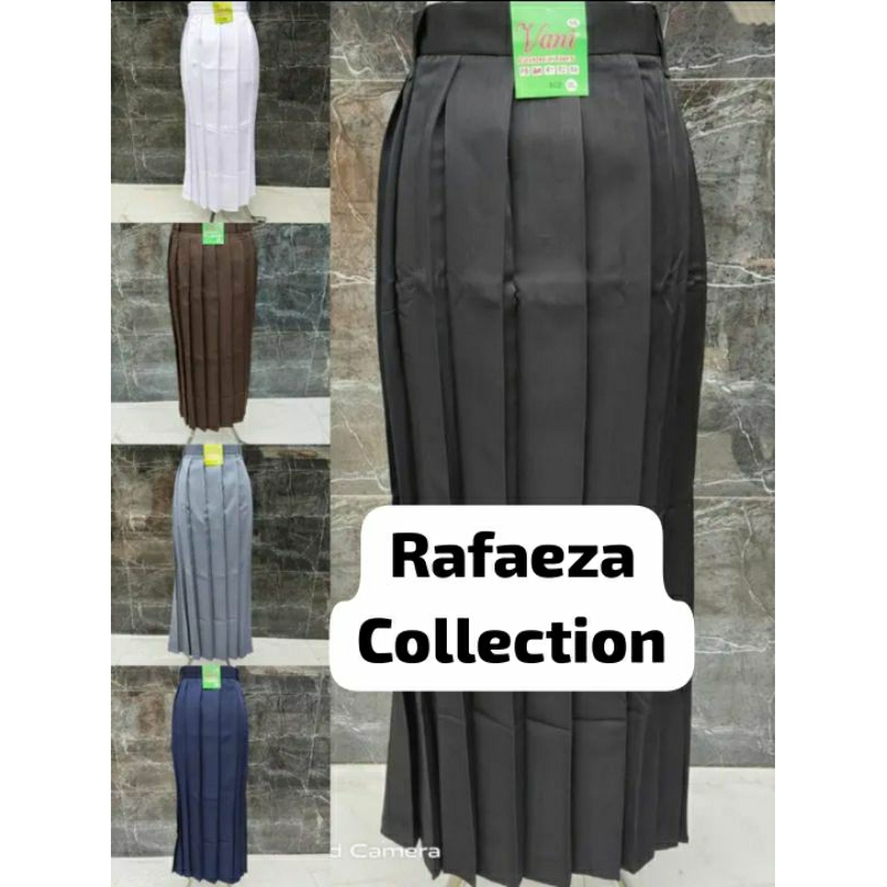 Rok Rempel Sekolah Panjang SMA SMP SD Warna Putih Hitam Abu Biru Coklat Pramuka