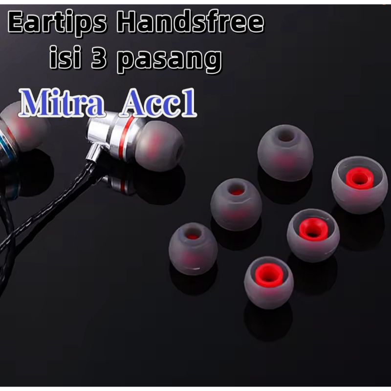 Eartips Handfree Karet Silikon Penutup Ujung Headset Earphone