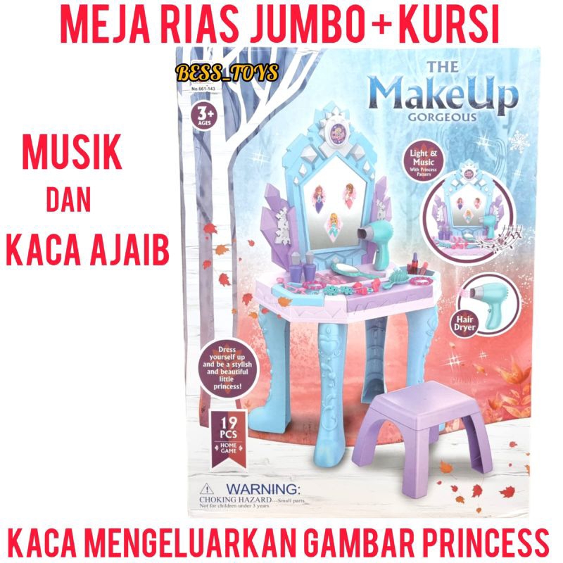 Meja Rias Anak Besar + Kursi 661-143 Kaca Ajaib The Make Up Gorgeous