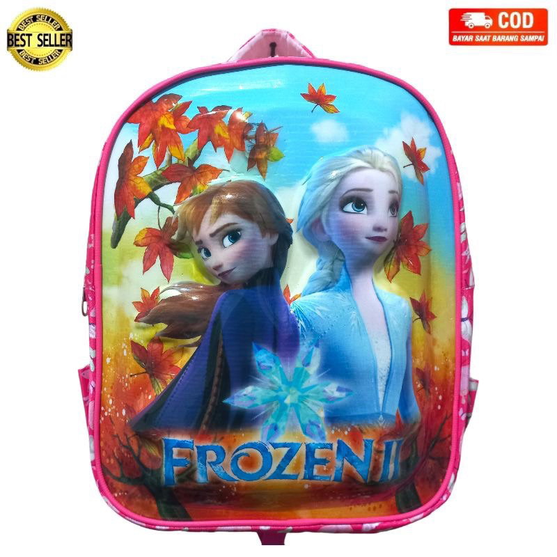 Tas Anak Frozen 3D timbul Tas anak SD TK & PAUD 3D ber LED tas sekolah tas ngaji tas anak tas wanita
