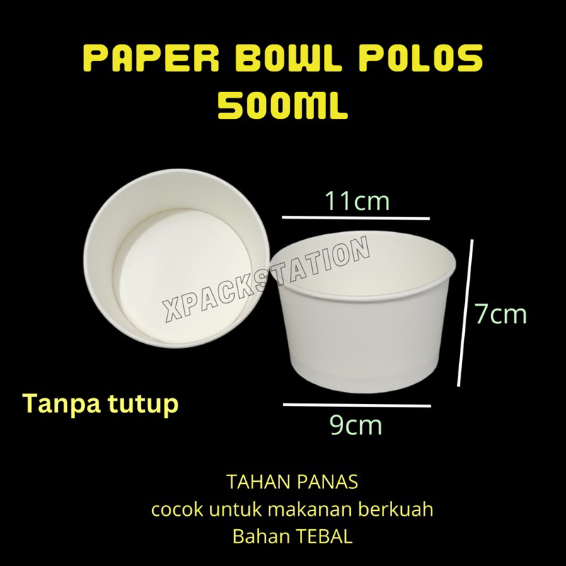 Paper Bowl 500ml Mangkok kertas (isi 50pcs)