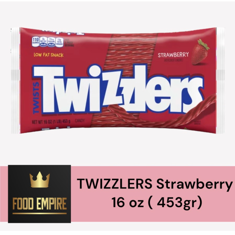 TWIZZLERS Twist Strawberry Candy 16 oz | Permen Twizzler 453 gr | Low Fat Snack