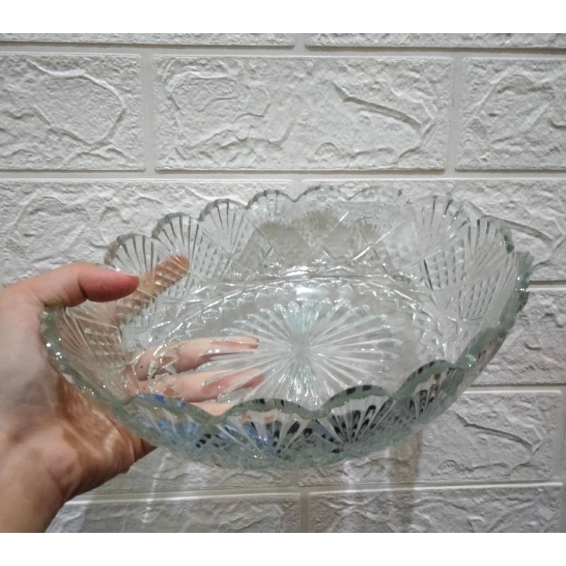 piring saji bahan kaca tebal dan besar