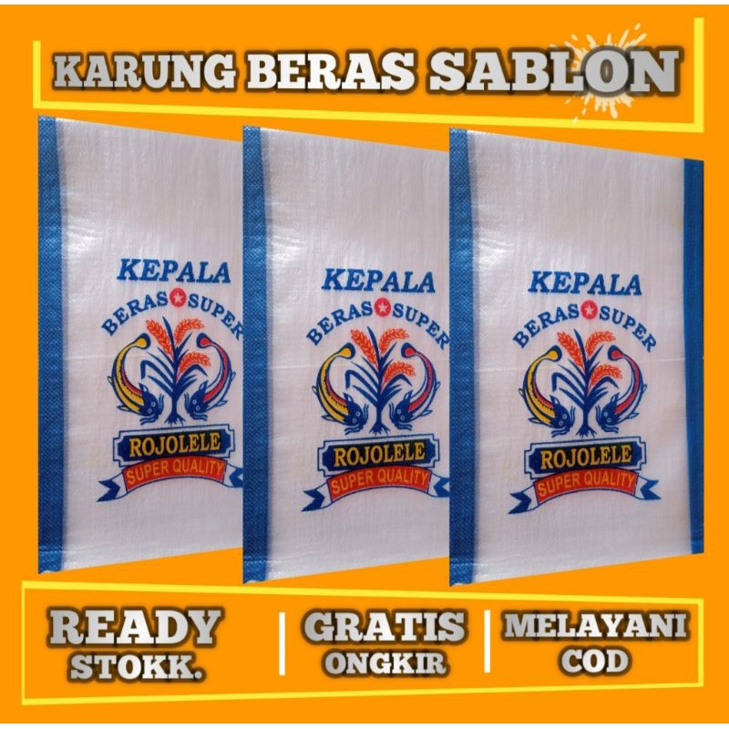 Karung Beras Sablon 5kg dan 10kg Cap lele Super