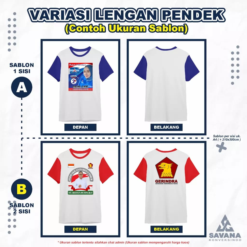 Kaos Sablon Custom | Bisa Cetak - Foto Gambar Nama Logo