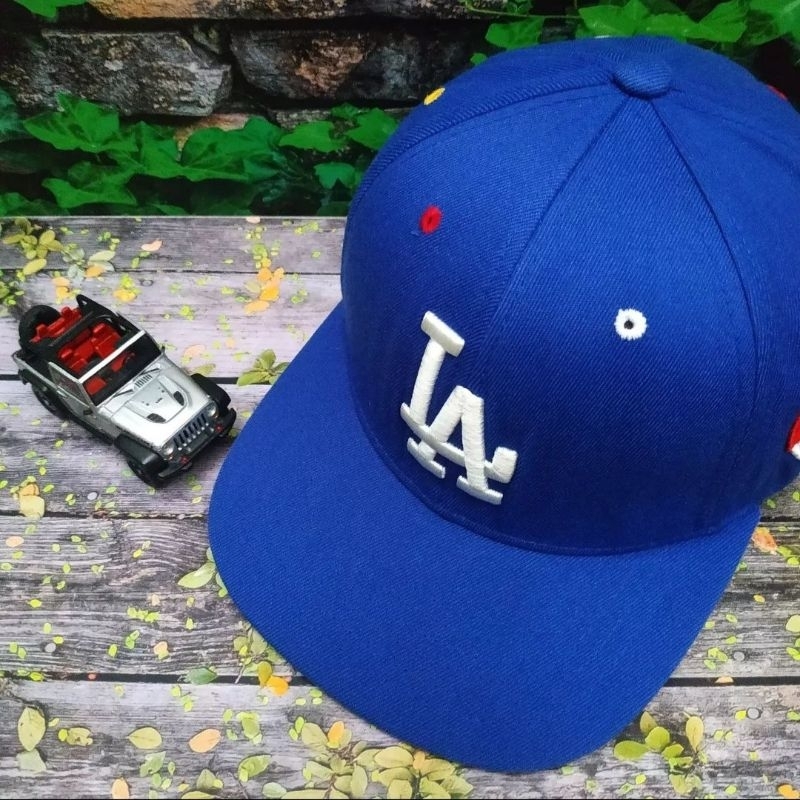 topi snapback mlb LA biru