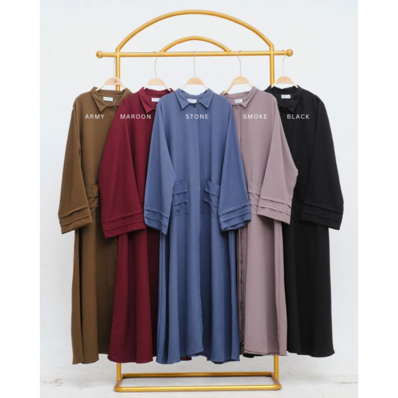 WAFTA - ARWA ABAYA | abaya polos | abaya kancing | abaya outer | abaya rosecrepe premium