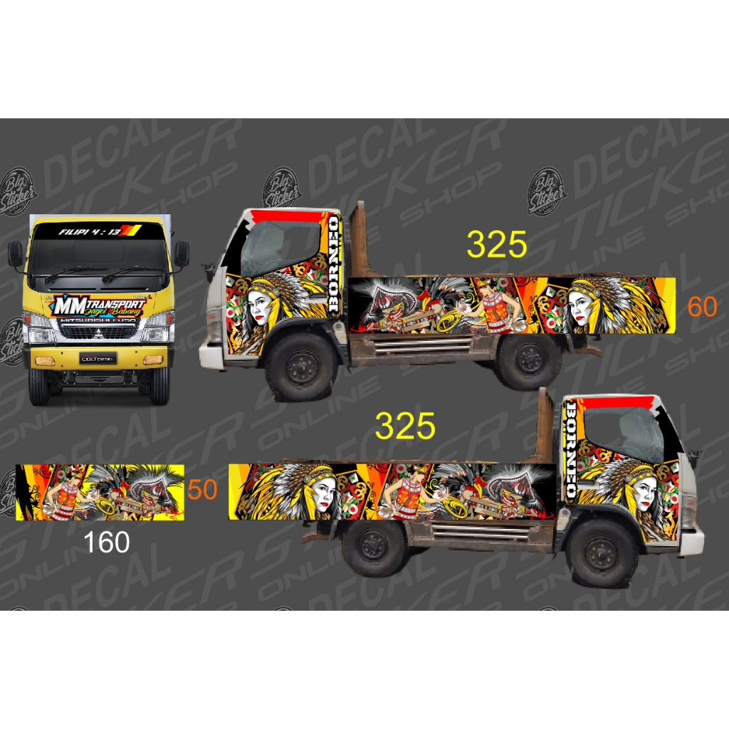 DECAL TRUK CANTER FULL BAK CUSTOM UKURAN FREE DESIGN KEREN