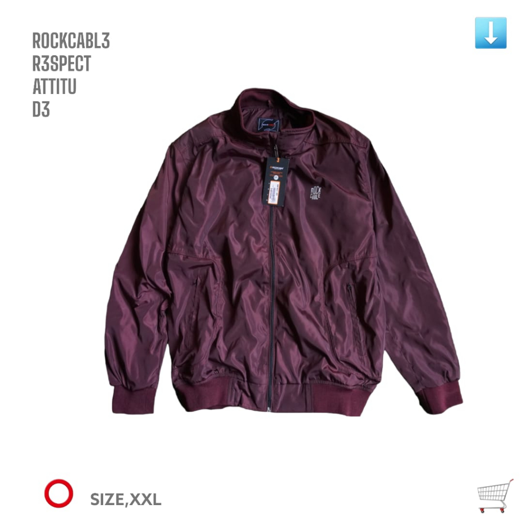 [REAL PICT] JAKET BOMBER ORIGINAL ROCKCABLE BIGSIZE JUMBO HITS TREND MASA KINI