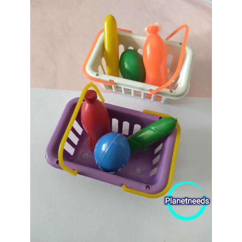 Miniatur Keranjang Belanja Mini/Mainan Edukasi Keranjang Piknik Mini/Picnic Basket Toys/Mini Shoppin