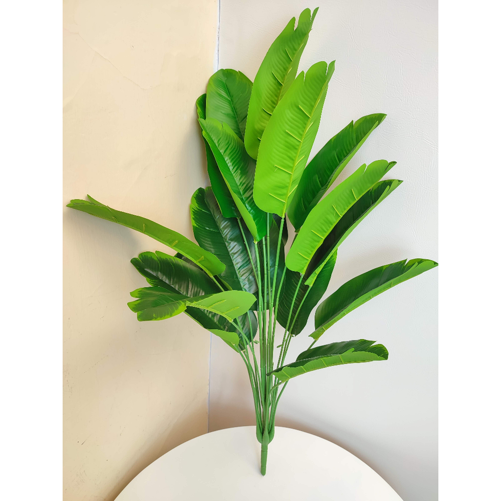 DAUN TANAMAN 18 CABANG MONSTERA PISAN KETAPANG KUPING GAJAH ARTIFICIAL DEKORASI LATEX