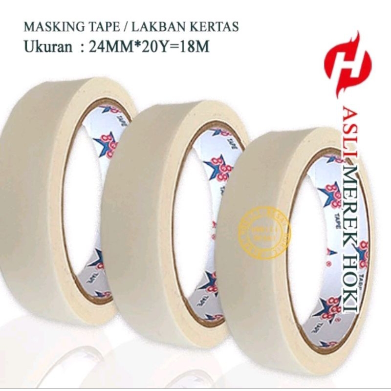 

Lakban kertas 24mm*20Y-18M Lakban kertas isolasi masking.