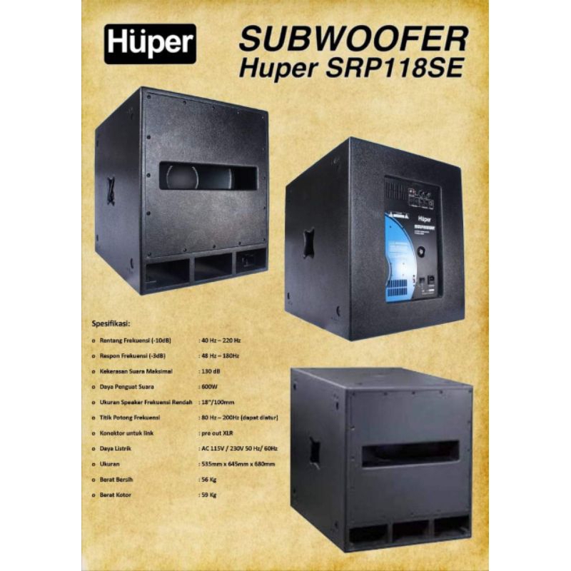 Subwoofer Huper Aktif SRP118SE SRP 118 SE Original Garansi Resmi