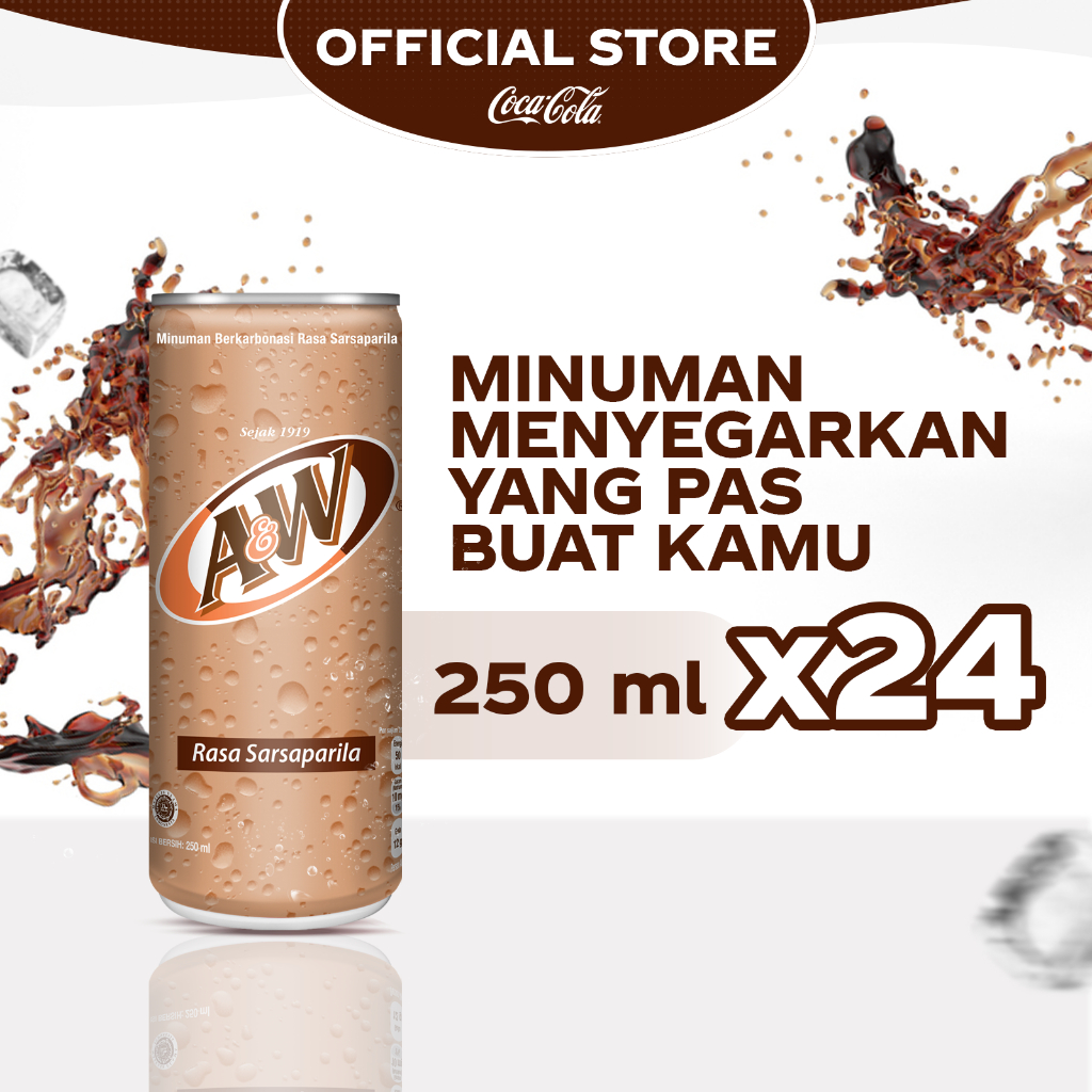 

A&W Minuman Rasa Sarsaparila - Kaleng 250ml x 24pcs