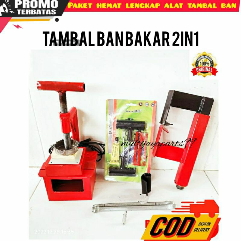 PROMO sepaket lengkap murah tambal ban 2in1 alat tambal ban listrik busa bakar bisa listrik