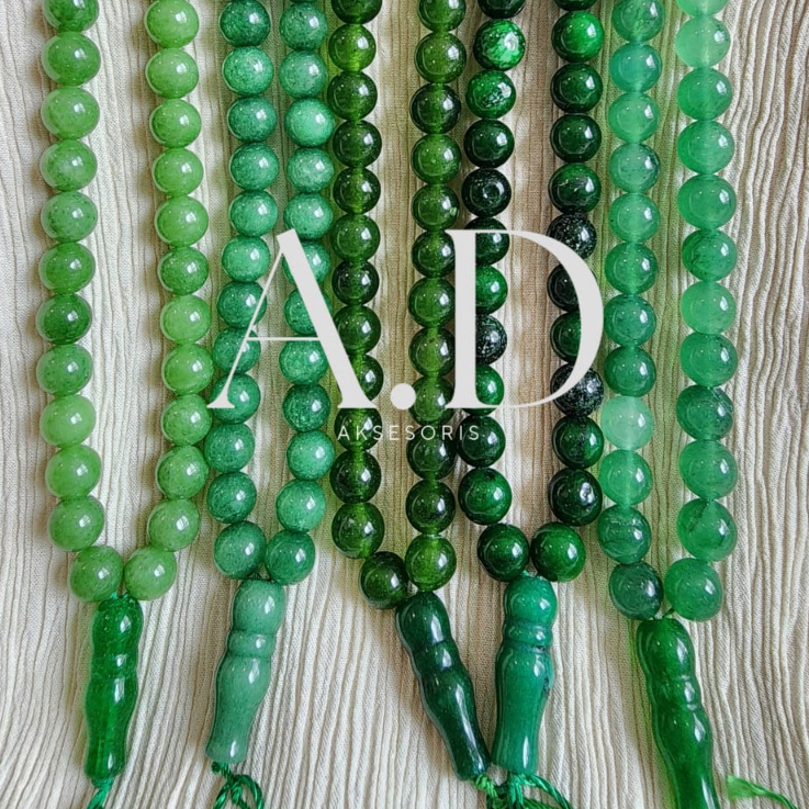 Tasbih Batu Alam Giok 10mm 99Butir Original