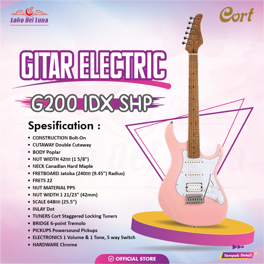 CORT Gitar Electric CORT G200 IDX SHP | Shell Pink
