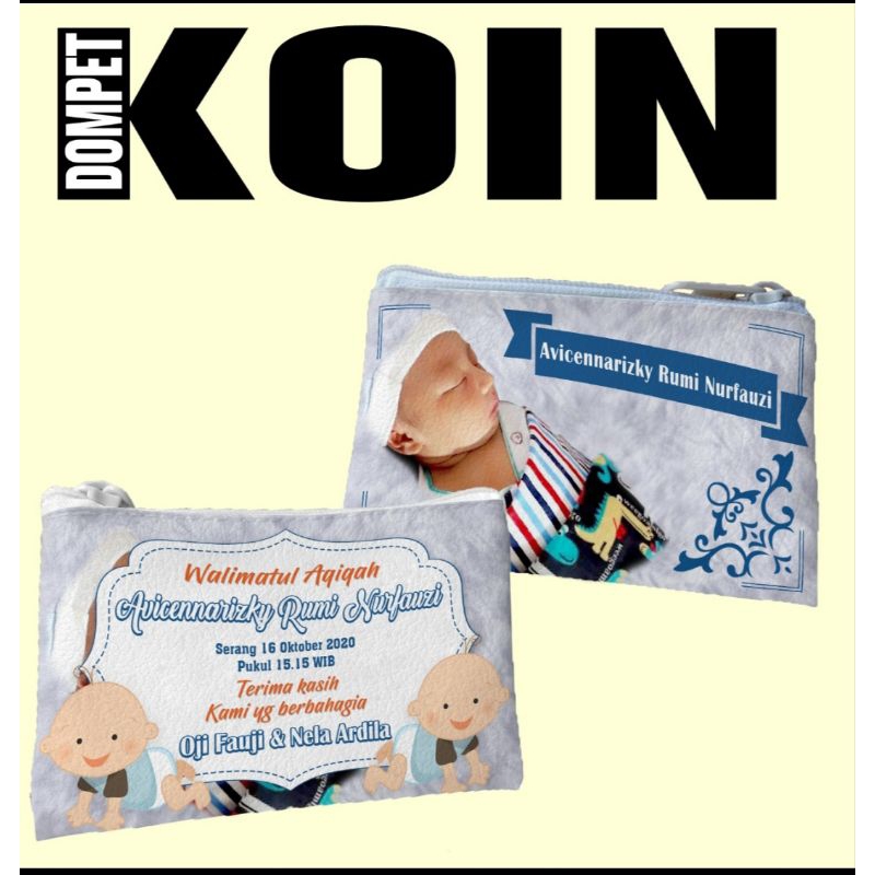 Dompet SOUVENIR PERNIKAHAN custom FOTO & TULISAN ukuran 12x8