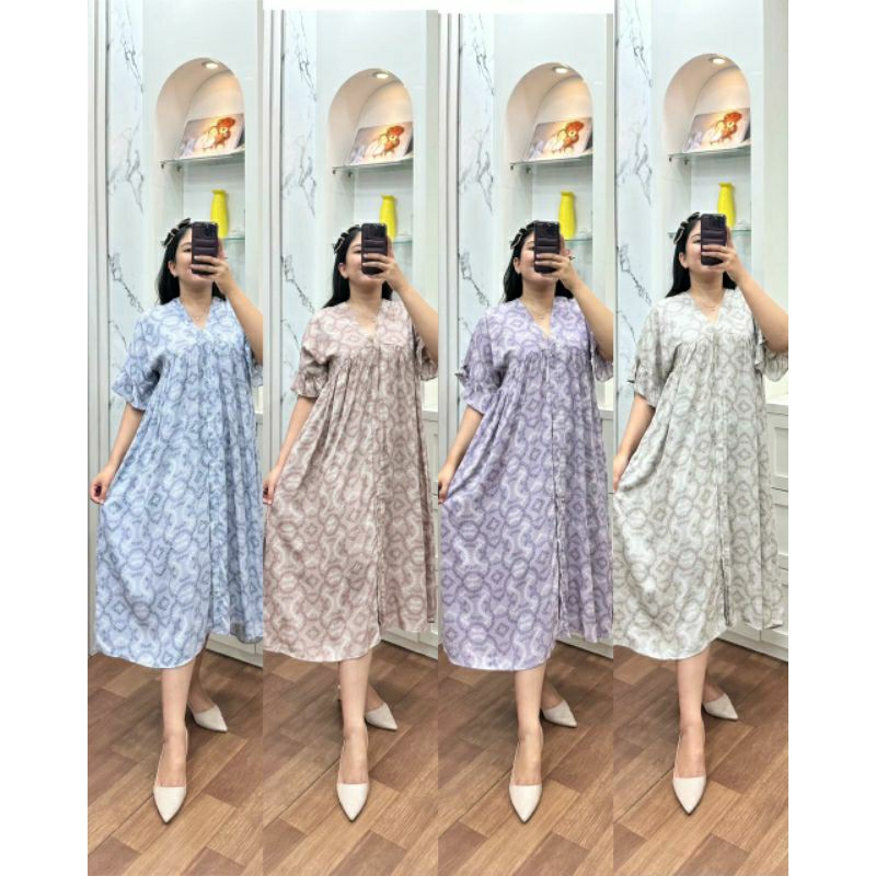 Dress kimono wanita rayon uniclo jumbo kekinian terbaru