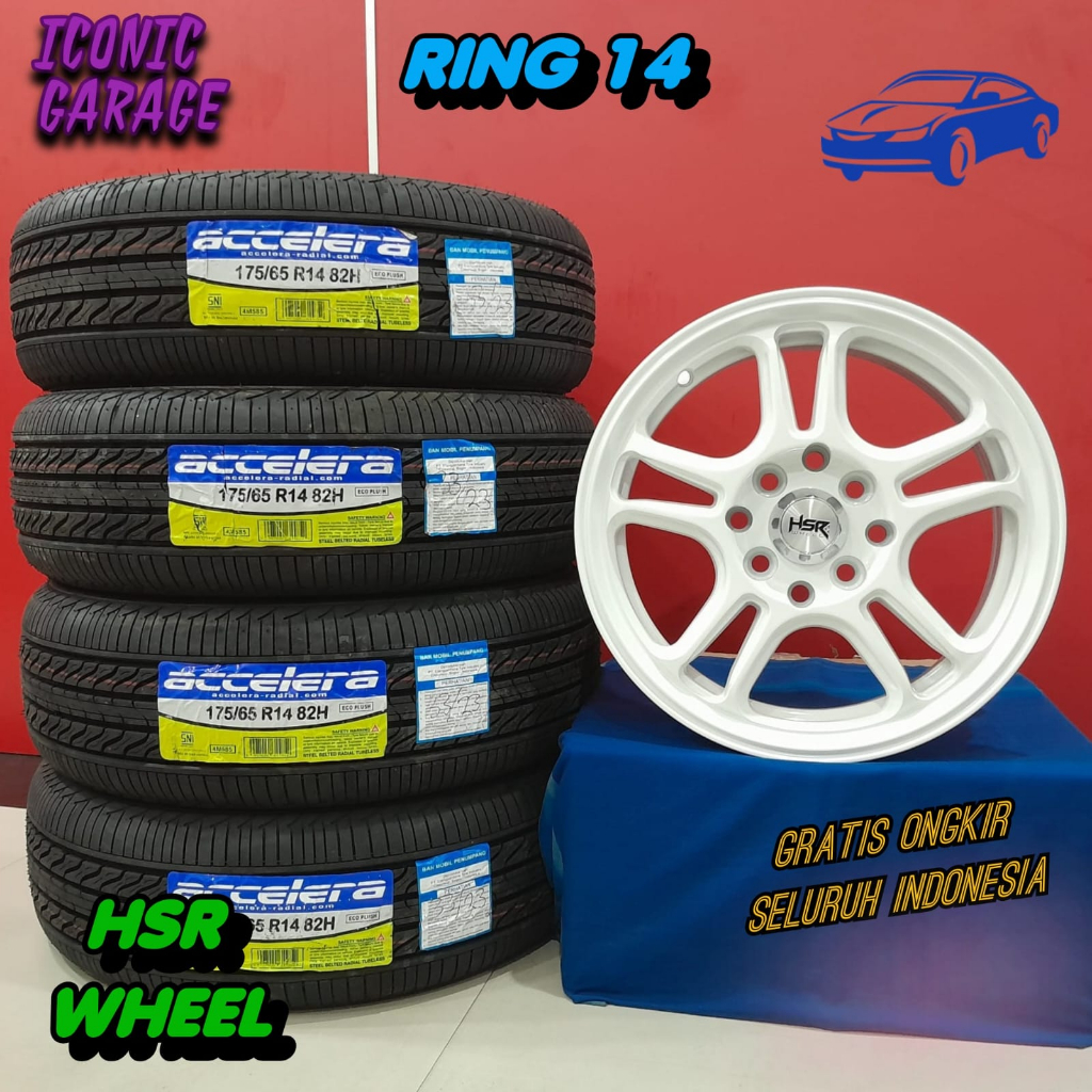 velg original hsr ring14 paketan ban 175 65 ring14 untuk avanza, xenia, brio, agya, calya, dll