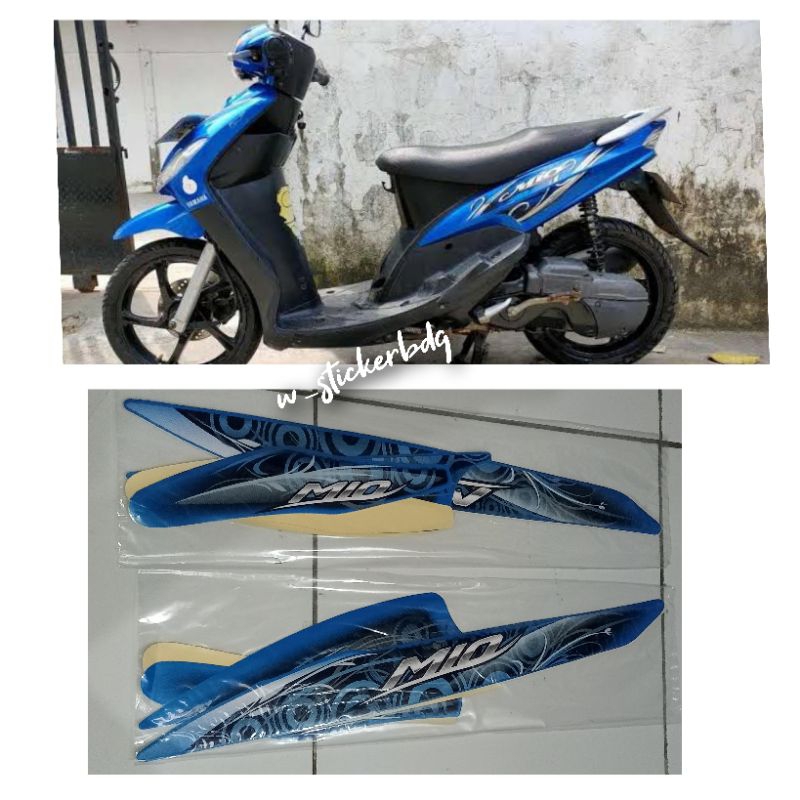 Striping Stiker Bodi Yamaha Mio Sporty Mio Smile 2011 2012 Biru