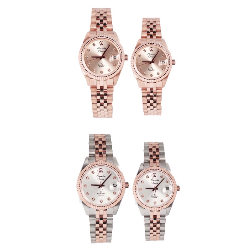 JAM TANGAN COUPLE ALEXANDRE CHRISTIE 5013MD-LD / AC 5013 COUPLE [kaca shappier]