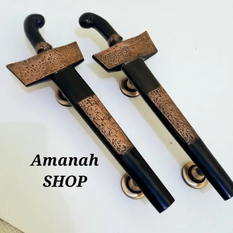 Pegangan pintu rumah handle pintu keris Hitam